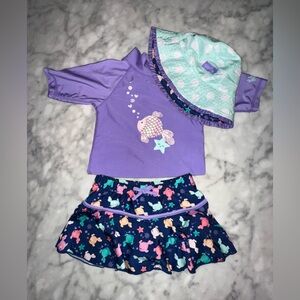 UV Skinz Purple UPF Sunwear 2 piece swim suit  - Girls 4T